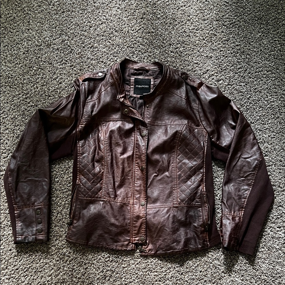 Maurices Brown Quilted Military Jacket